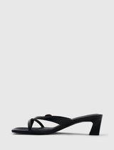 Belinda Buckle Detail Thong Heeled Sandal Forever New