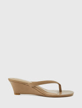 Juliana Thong Wedge Heel Mocha Forever New