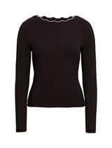 Rebecca Scallop Long Sleeve Top Forever New