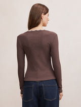 Rebecca Scallop Long Sleeve Top