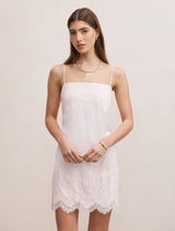 Haven Lace Trim Mini Dress Pink Whisper Forever New