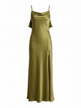Allora Ruffle Back Satin Maxi Dress Forever New