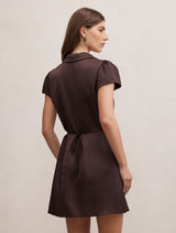 Blair Satin Collared Mini Dress Forever New