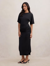 Colbie Gathered Jersey Midi Dress Forever New
