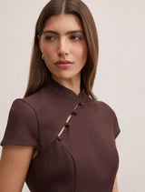 Jessie Asym Button Collar Mini Dress Forever New