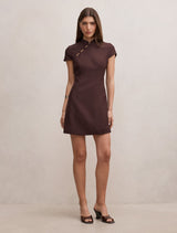 Jessie Asym Button Collar Mini Dress Forever New