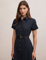 Gigi Pleated Button Down Mini Dress Forever New