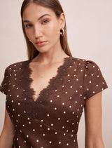 Lexi Lace Trim Linen Mini Dress