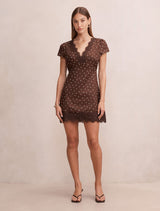 Lexi Lace Trim Linen Mini Dress