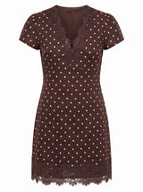 Lexi Lace Trim Linen Mini Dress Forever New