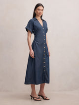 Penny Cinched Waist Midi Dress Forever New