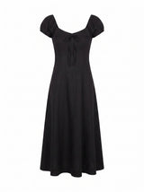 Portia Folded Collar Linen Midi Dress