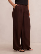 Eva Petite Linen Wide Leg Pants Forever New