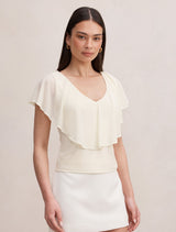 Valentina V Neck Ruffle Top Forever New