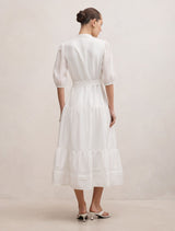 Rachel Short Sleeve Trim Midi Dress Forever New