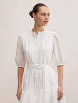 Rachel Short Sleeve Trim Midi Dress Forever New