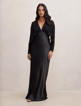 Electra Sleeve Cape Maxi Dress Black Forever New