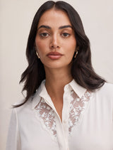 Hannah Lace Trim Shirt Forever New