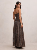 Sofia Strapless Plisse Maxi Dress Forever New