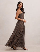 Sofia Strapless Plisse Maxi Dress Forever New