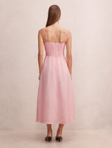 Isabella Tie Front Linen Midi Dress Forever New