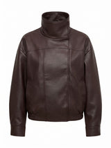 Bex Double Funnel Neck Pu Jacket Forever New