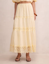 Naomi Elastic Maxi Skirt Soft Yellow Co-Ord Forever New
