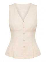 Portia Pleated Linen Top Forever New