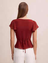 Pippa Flutter Sleeve Blouse Forever New