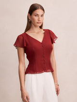 Pippa Flutter Sleeve Blouse Forever New
