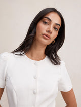 Elinda Button Up Linen Mini Dress Forever New