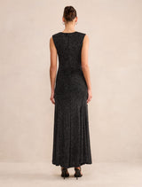 Ciara Gathered Glitter Maxi Dress Forever New