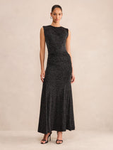 Ciara Gathered Glitter Maxi Dress Forever New