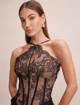Nellie Lace Halter Maxi Dress