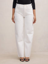Emma Mid-Rise Barrel Jeans Off White Forever New