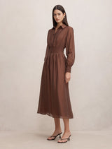 Elissa Shirred Waist Midi Dress Forever New