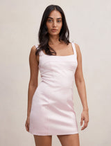 Giana Panelled Satin Mini Dress Primrose Pink Forever New