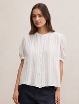 Alexis Short Sleeve Blouse Porcelain Forever New