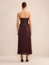 August Pleated Corset Midi Dress Forever New