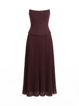 August Pleated Corset Midi Dress Forever New