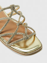 Talia Twisted Vamp Embellished Flat Sandal Forever New