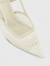 Kaia Pearl Trim Slingback Heel Forever New