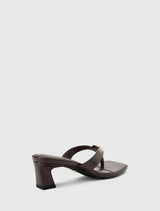 Zara Hammered Trim Detail Thong Heeled Sandal Forever New
