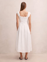 Adriana Pintuck Linen Midi Dress Forever New