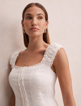 Adriana Pintuck Linen Midi Dress Forever New
