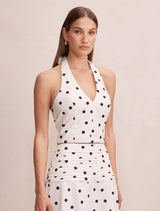 Magnolia Polka Dot Halter Top Forever New