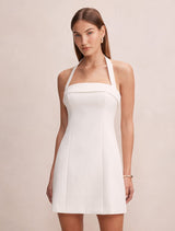 Shelly Halter Mini Dress Porcelain Forever New