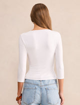 Josie V Neck 3/4 Sleeve Top Forever New