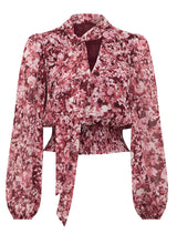 Gloria Shirred Printed Blouse Forever New