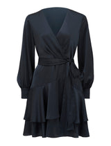 Emerson Long Sleeve Satin Mini Dress Forever New